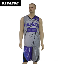 High School Team Sublimation Basketball Suit / Thunder Basketball Jersey